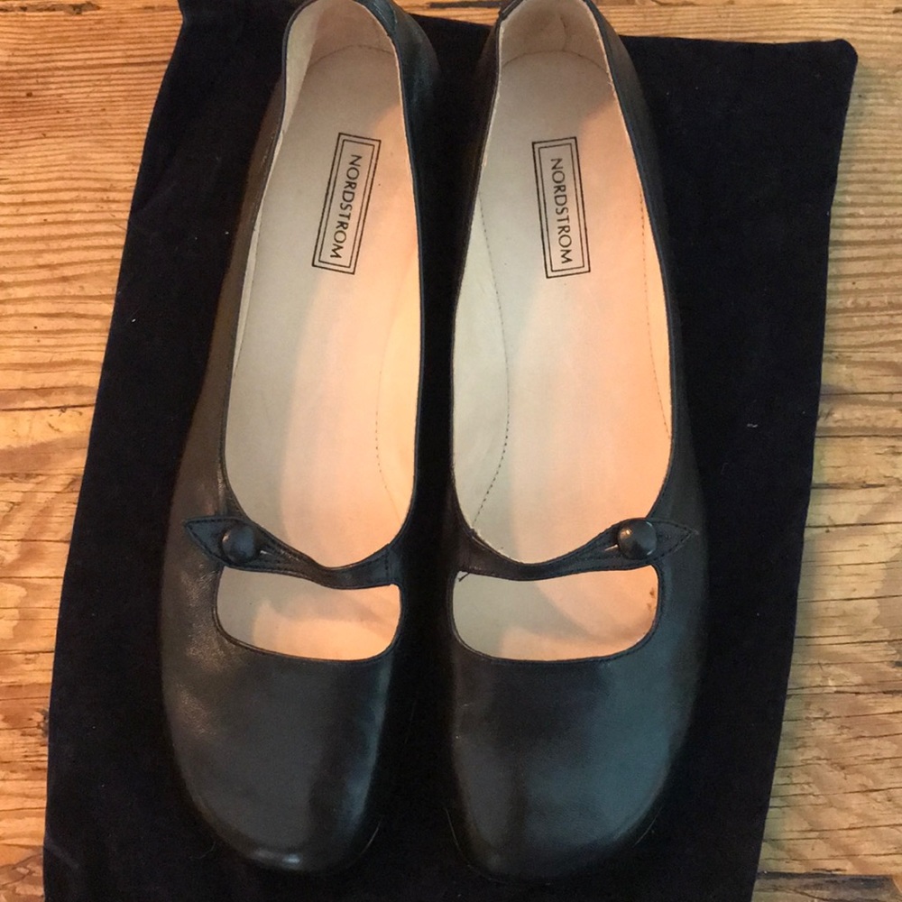 Ladies black slip-on MaryJane shoes